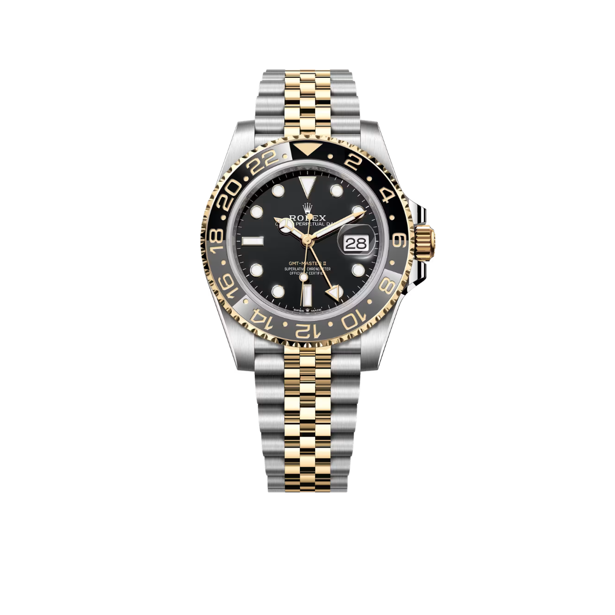 Rolex GMT-Master II  40mm Stainless Steel Yellow Gold Black Dial Jubilee 126713GRNR-0001