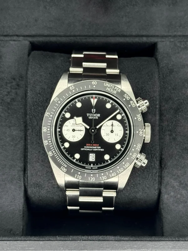 Tudor 79360N Black 41mm Chrono Rivet Steel Bracelet Round - Image 2