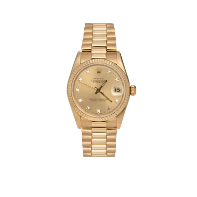 Presidential Rolex Datejust 68278 Fluted Bezel Watch 31mm Diamond Dial