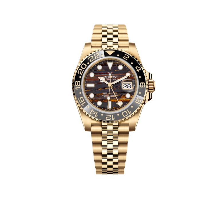 Rolex GMT-Master II 40mm Yellow Gold Tiger Iron Dial Jubilee 126718GRNR