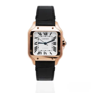 CARTIER SANTOS DE CARTIER WGSA0028 18ct Rose Gold 35.1mm Silver Dial Medium – Full Set