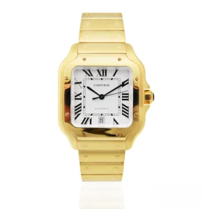 CARTIER SANTOS DE CARTIER WGSA0029 18ct Yellow Gold – 39.8mm Silver Roman Dial – Full Set
