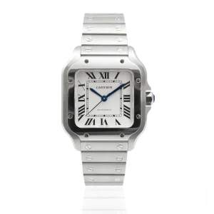 CARTIER SANTOS DE CARTIER WSSA0010 Stainless Steel Medium 35.1mm Silver Opaline Dial – Full Set
