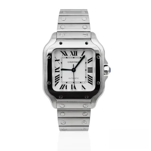 CARTIER SANTOS DE CARTIER WSSA0029 Medium 35.1mm Steel Silver Roman Dial – Full Set