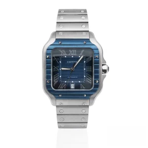 CARTIER SANTOS DE CARTIER WSSA0048 Large 39.8mm Steel Blue Striated Dial