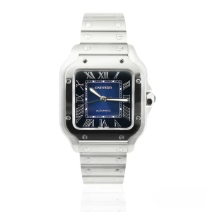 CARTIER SANTOS DE CARTIER WSSA0063 Medium Steel 35.1mm Blue Roman Dial – Full Set