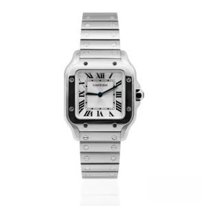 CARTIER SANTOS DE CARTIER WSSA0082 27mm Small Model Silver Roman Dial – Full Set