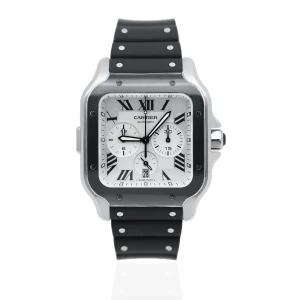 CARTIER SANTOS DE CARTIER XL WSSA0017 Chronograph 43.3mm Silver Dial – UNWORN – Full Set