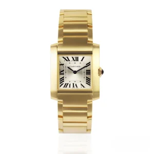 CARTIER TANK FRANCAISE WGTA0113 Medium 18ct Yellow Gold 32mm x 27mm Golden Dial – Full Set