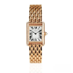 CARTIER TANK LOUIS WJTA0020 18ct Rose Gold With Diamonds 29.5mm x 22mm – Full Set – UNWORN