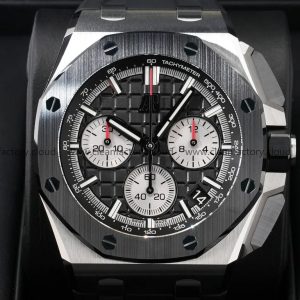 AudemarsPiguet 26420SO Silver 43mm Chronograph Rubber Stainless Steel Bezel - Image 2