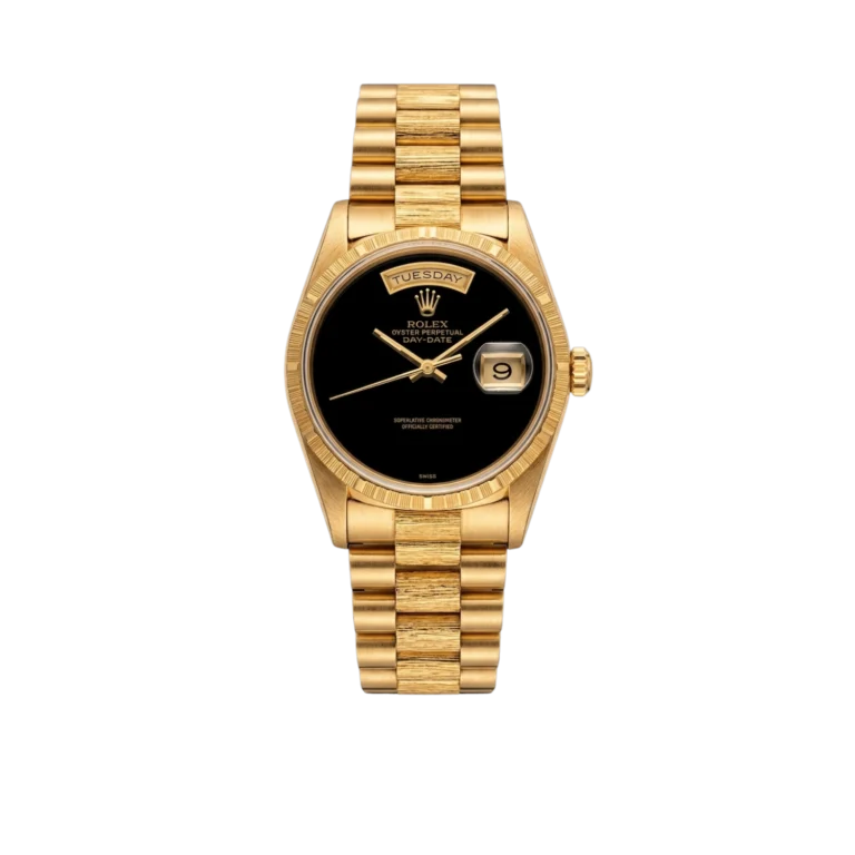 Rolex Day-Date 36mm 18248 18k Yellow Gold Presidential Bracelet Black Onyx Dial