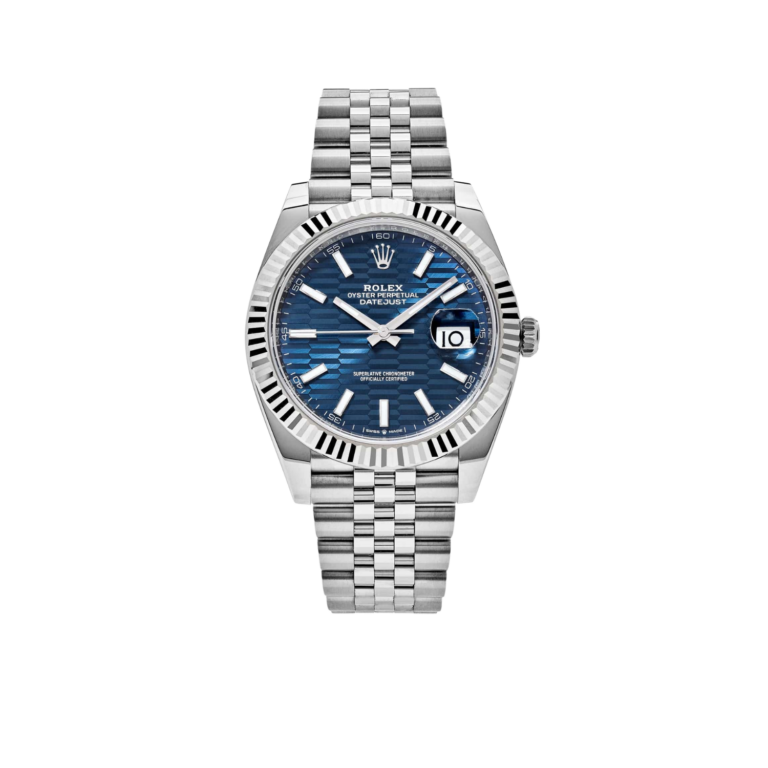 Rolex Datejust 41mm 126334 Stainless Steel Fluted Motif Blue Dial Jubilee