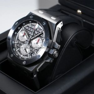 AudemarsPiguet 26420SO Silver 43mm Chronograph Rubber Stainless Steel Bezel - Image 3