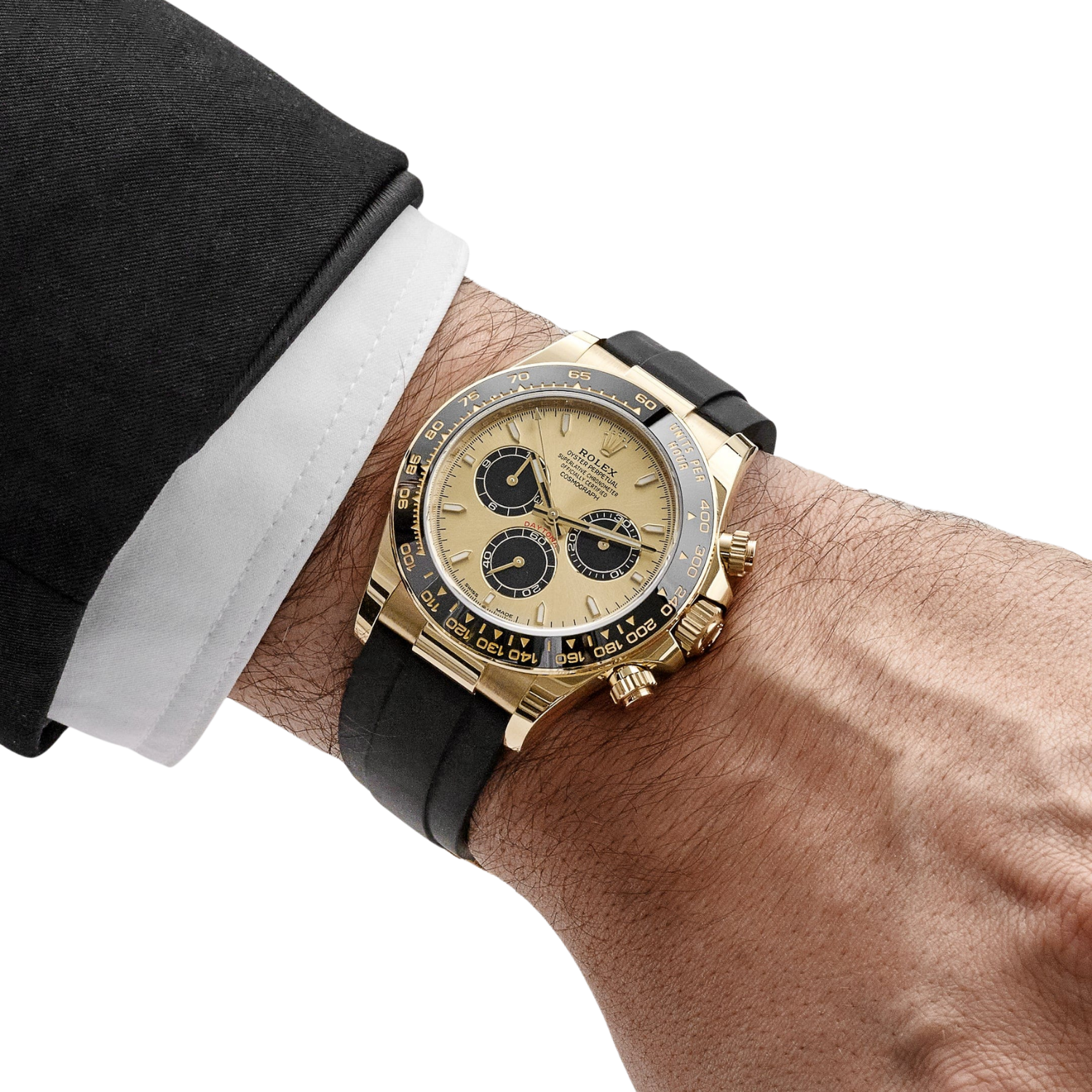 Rolex Daytona 40mm Pikachu Yellow Gold Champagne Black Dial 126518LN