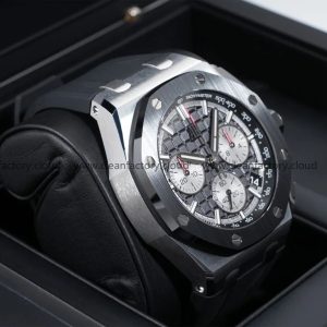 AudemarsPiguet 26420SO Silver 43mm Chronograph Rubber Stainless Steel Bezel - Image 4