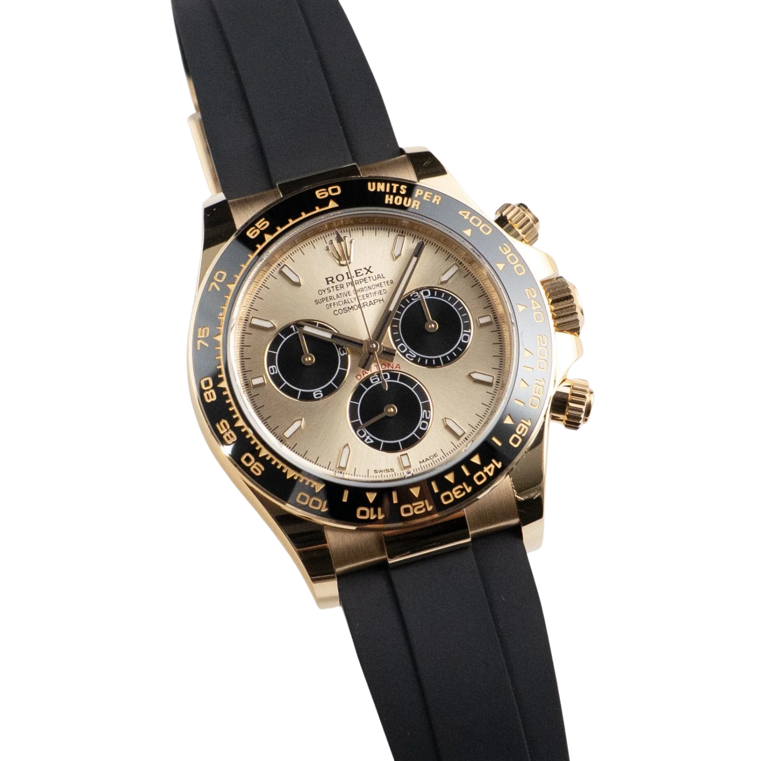 Rolex Daytona 40mm Pikachu Yellow Gold Champagne Black Dial 126518LN - Image 3