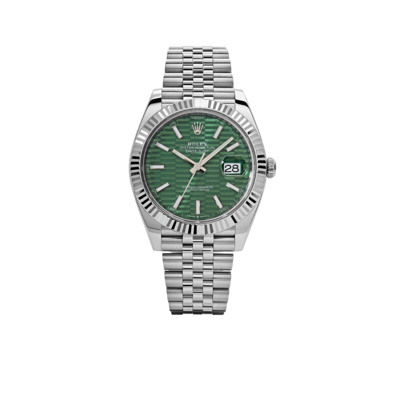 Rolex Datejust 41 126334 Stainless Steel Green Motif Dial Jubilee