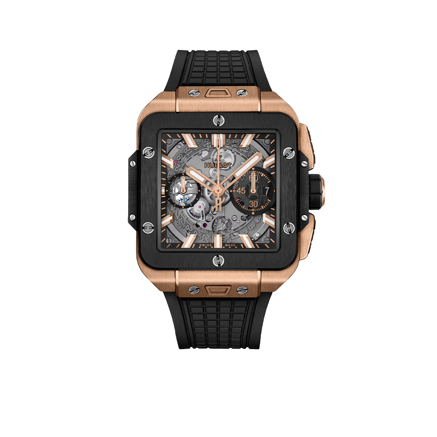 Hublot Square Bang Unico King Gold Ceramic 42mm Mens Watch 821.OM.0180.RX