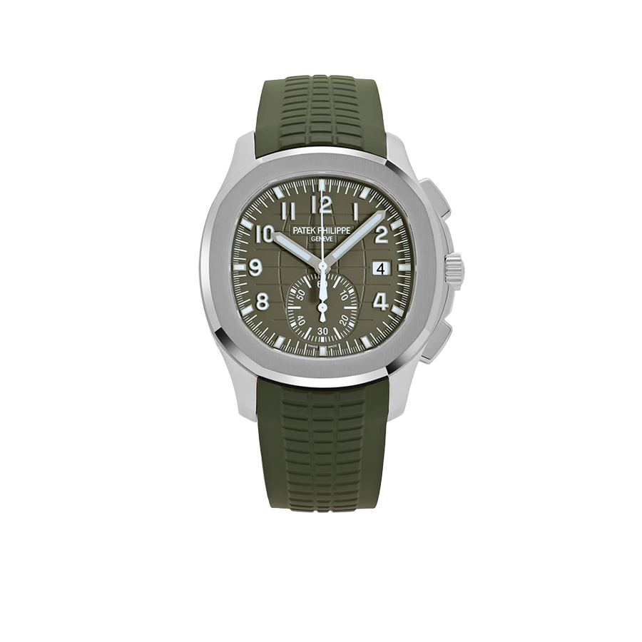 Patek Philippe Aquanaut 42mm 5968G-010 Chronograph White Gold Khaki Green Dial