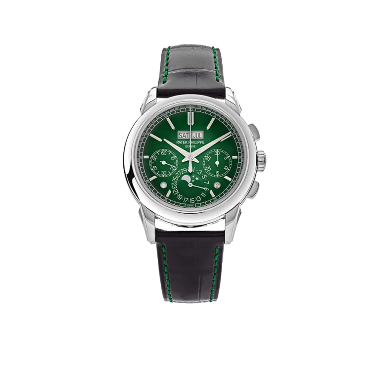 Patek Philippe Grand Complications 41mm 5270P-014 Perpetual Calendar Chronograph Platinum Green Dial