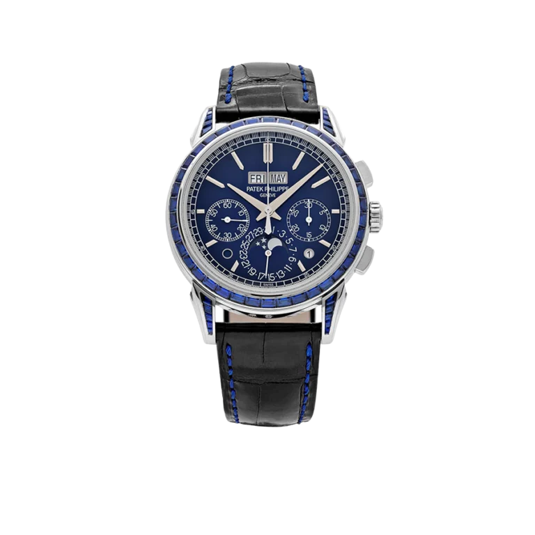 Patek Philippe Grand Complications 41mm 5271/11P-010 Perpetual Calendar Chronograph Platinum Baguette Sapphires