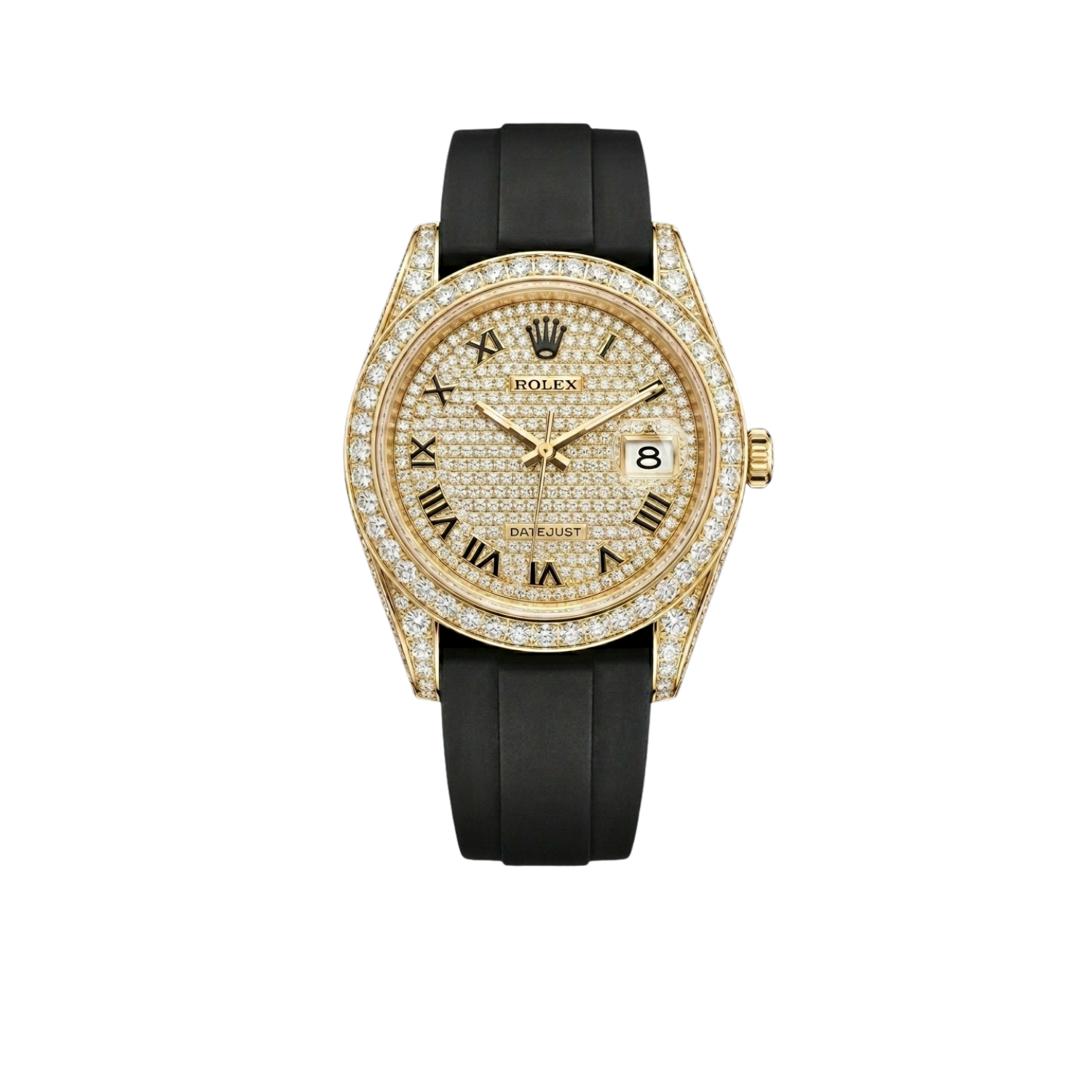 Rolex Datejust 40mm Diamond-Paved Dial Yellow Gold Men Watches