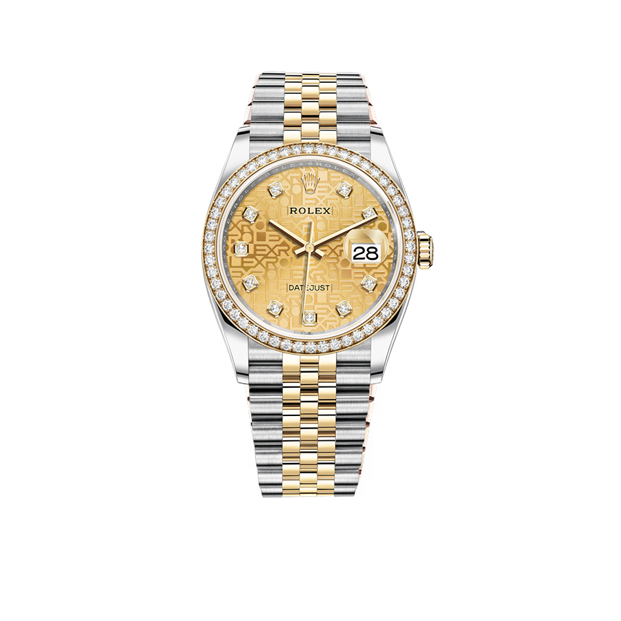 Rolex Datejust 36mm Champagne Jubilee Diamond Dial Watch 116243