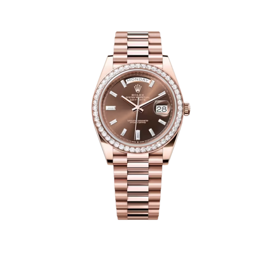 Rolex Day-Date 40mm President Rose Gold Diamond Mens Watch 228345