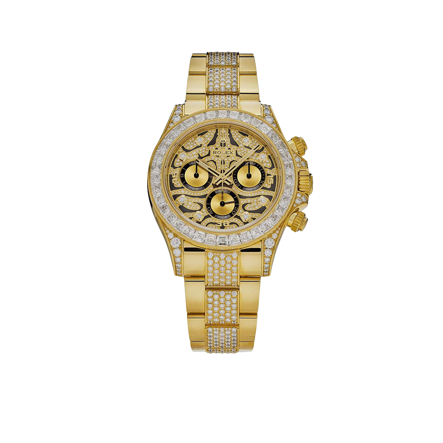 Rolex Daytona Eye of the Tiger 116598TBR Yellow Gold Diamond Dial with Diamond Bracelet (Super Clone)
