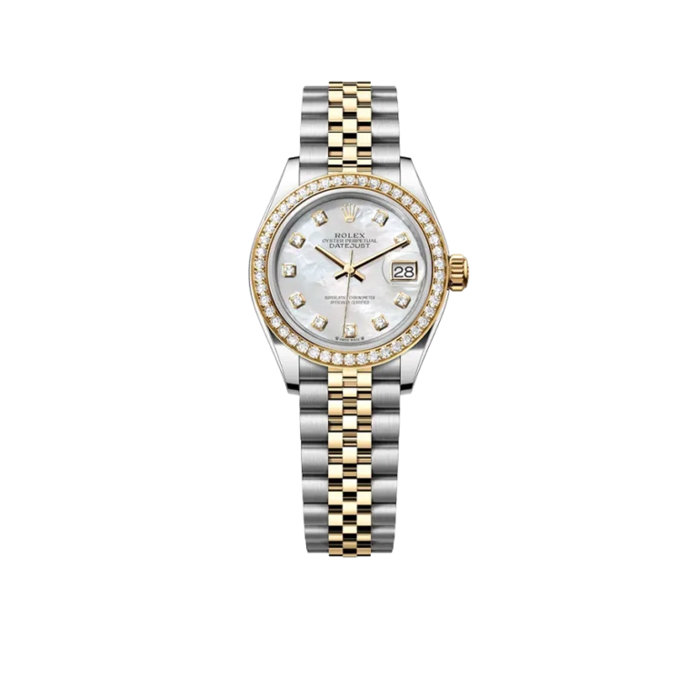 Rolex Lady-Datejust 28mm 279383RBR-0019 Oystersteel Mother of Pearl Diamond Dial Diamond Bezel Jubilee