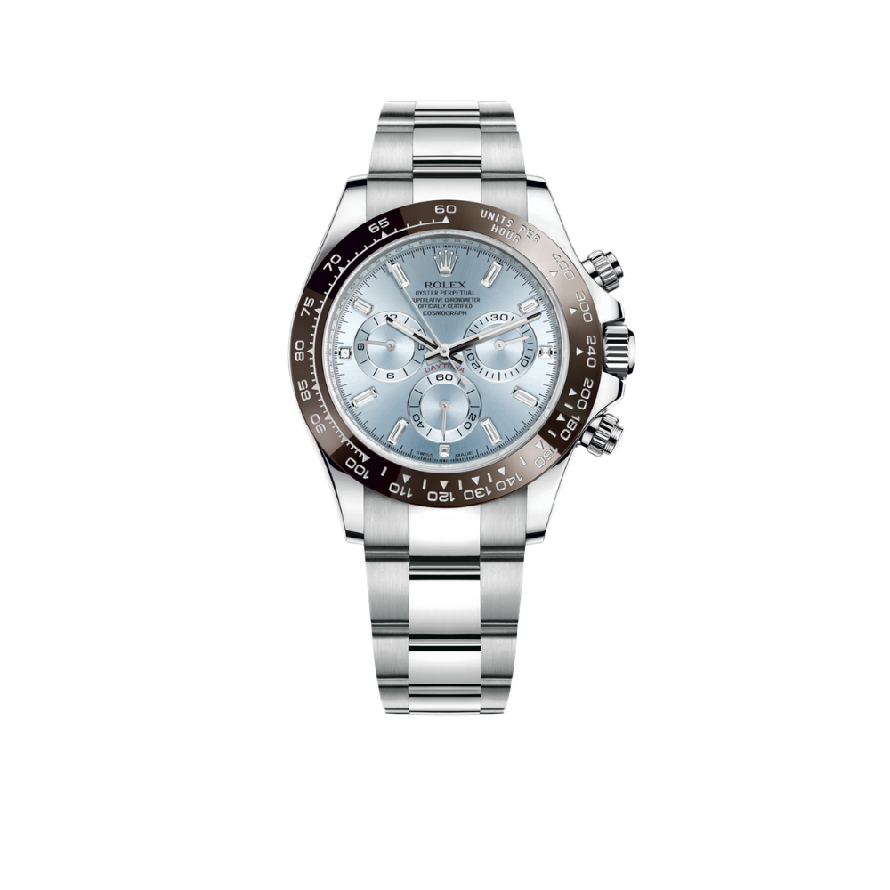 Rolex Daytona 40mm 116506 Platinum Ice Blue Diamond Baguette Dial