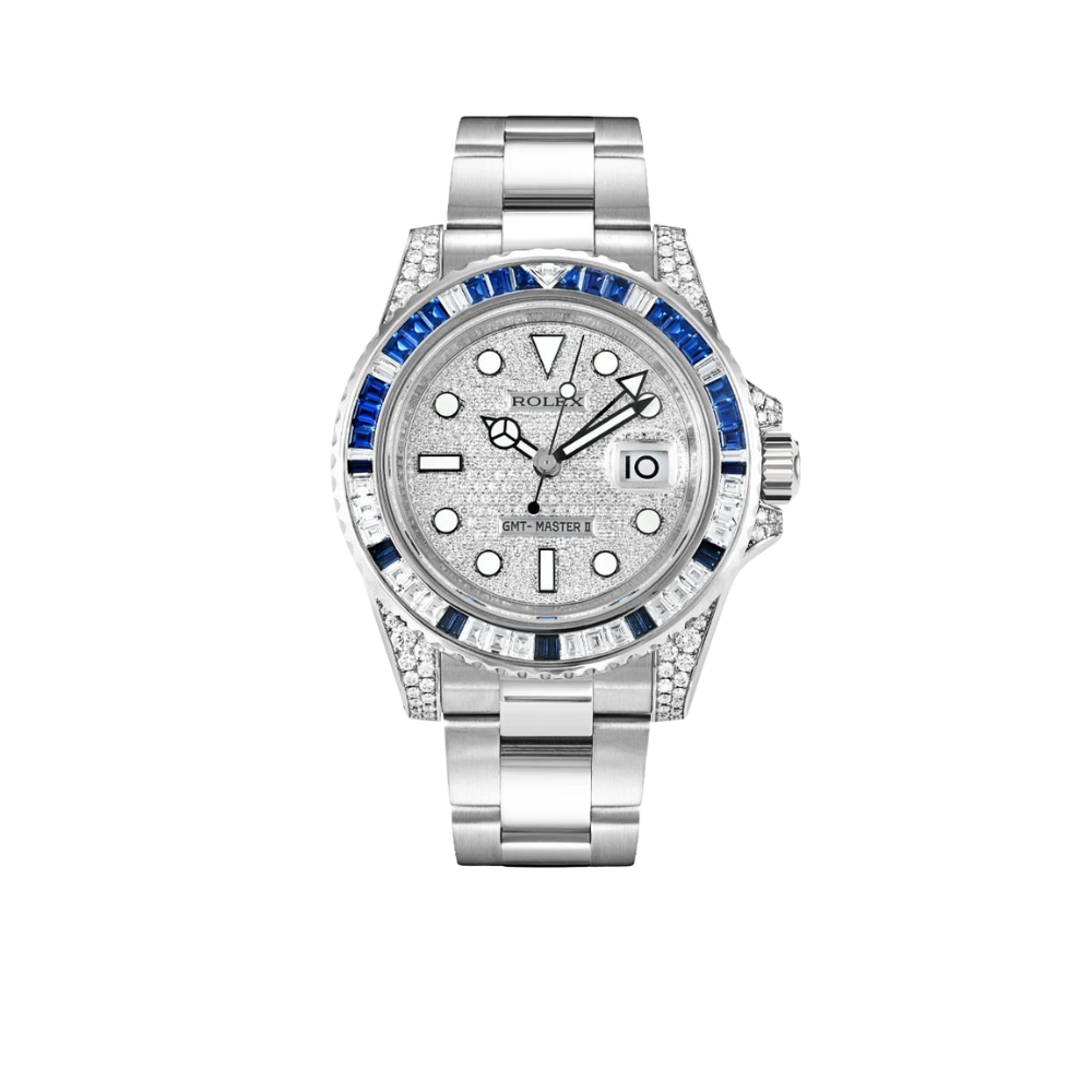 Rolex Oyster Perpetual GMT-Master II 40mm White Gold Blue Sapphire Bezel 116759SA