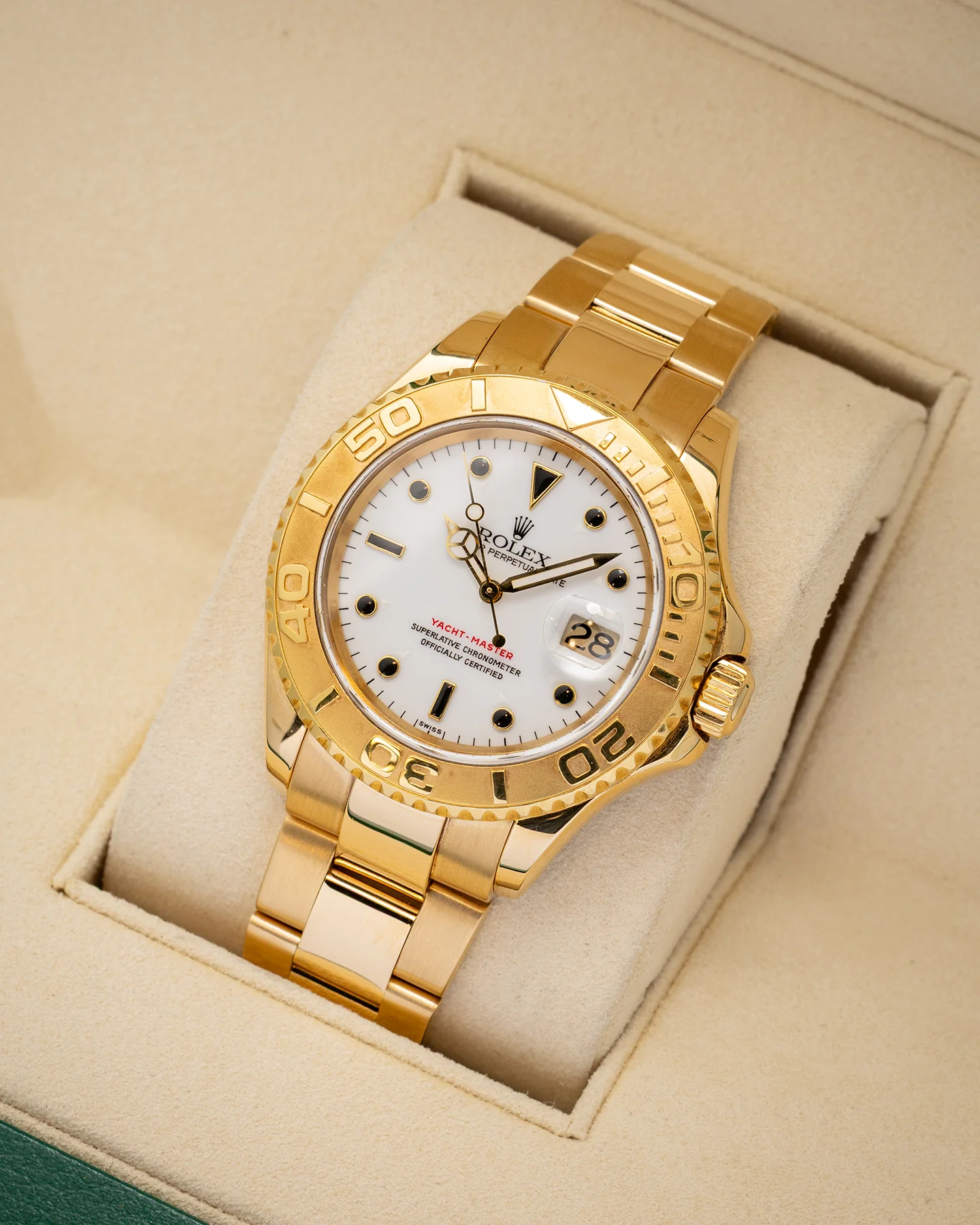 Rolex Yachtmaster 40mm Yellow Gold White Dial Mens Watch 16628 - Image 5