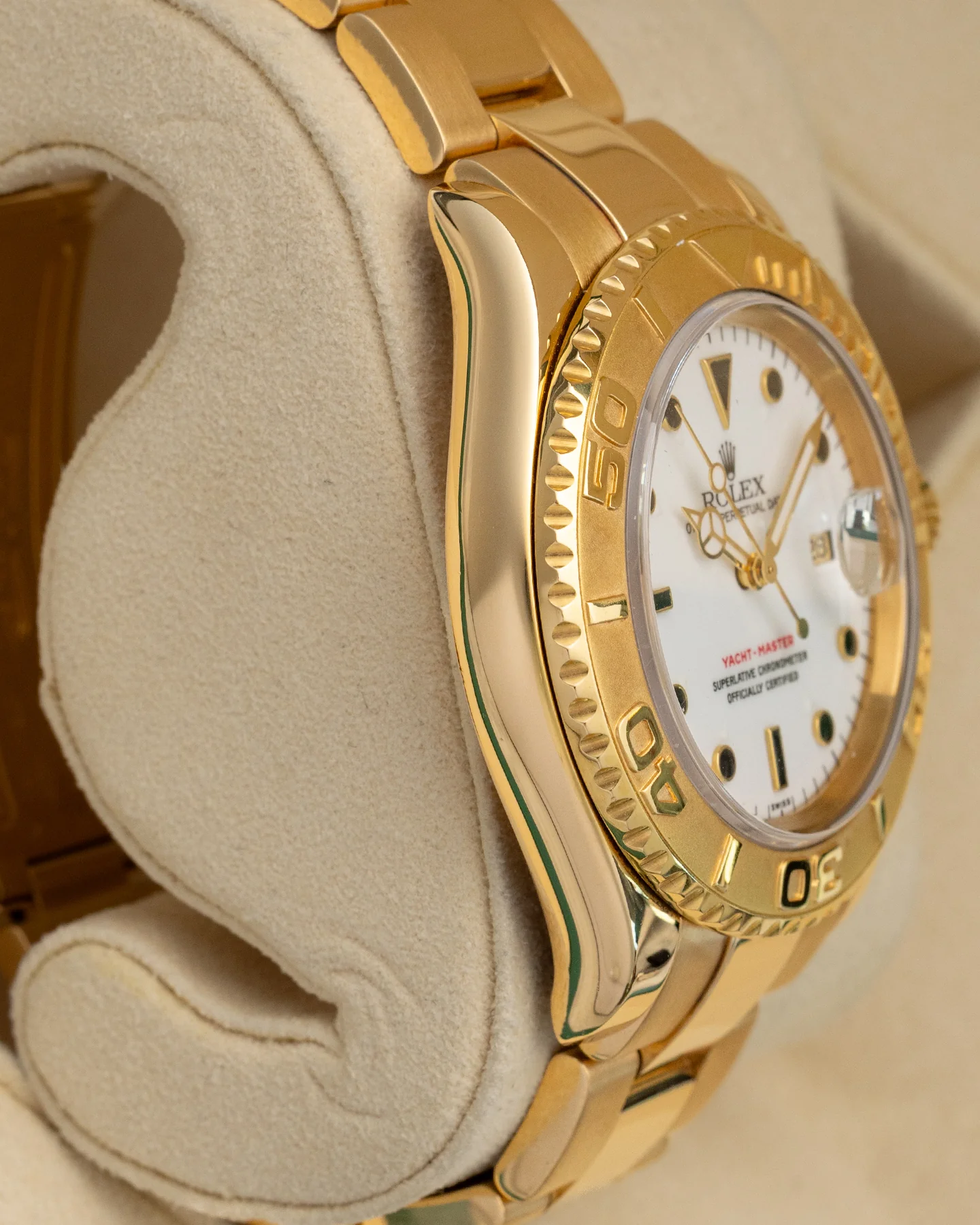 Rolex Yachtmaster 40mm Yellow Gold White Dial Mens Watch 16628 - Image 3