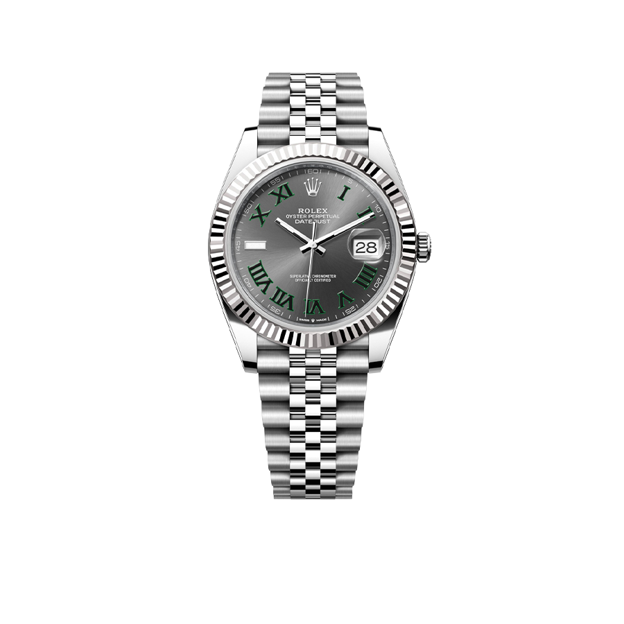 Rolex Datejust 41mm 126334 Wimbledon Stainless Steel Slate Dial Oyster