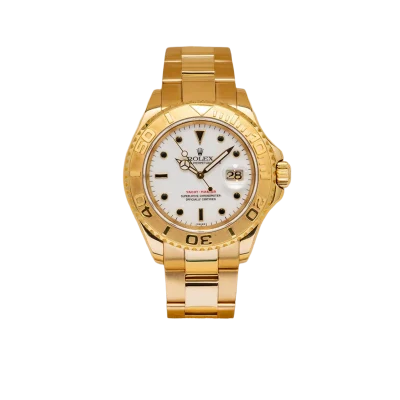 Rolex Yachtmaster 40mm Yellow Gold White Dial Mens Watch 16628