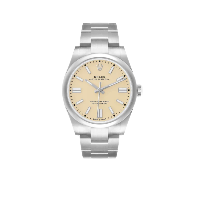 Rolex Oyster Perpetual 41mm Steel Beige Dial Mens Watch 134300