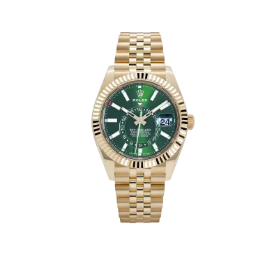 Rolex Sky-Dweller 42mm Yellow Gold Bright Green Dial Jubilee 336938 (2025)