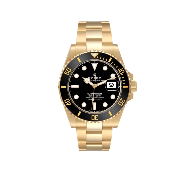 Rolex Submariner 41mm Yellow Gold Black Dial Bezel Mens Watch 126618