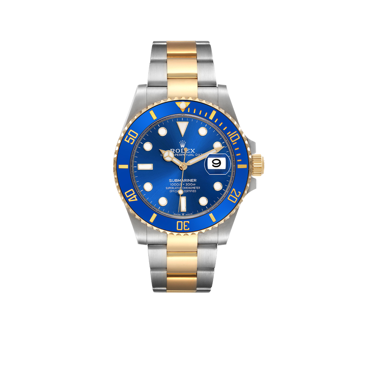 Rolex Submariner 41mm Steel Yellow Gold Blue Dial Mens Watch 126613