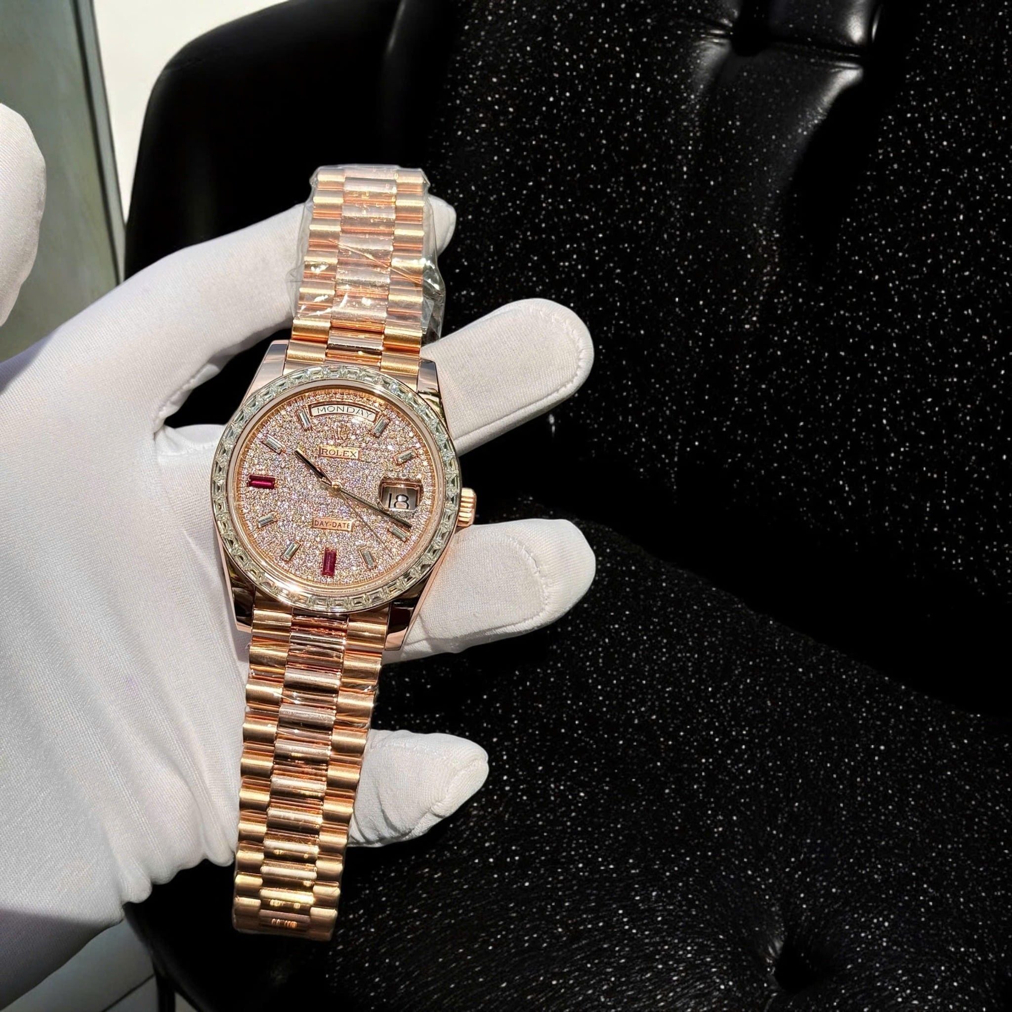 Rolex Day-Date 40mm Diamond Paved Ruby Dial - Image 2