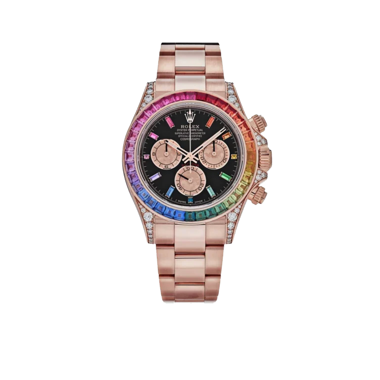 Rolex Daytona 116595RBOW Rainbow Rose Gold Black Dial Sapphire Bezel