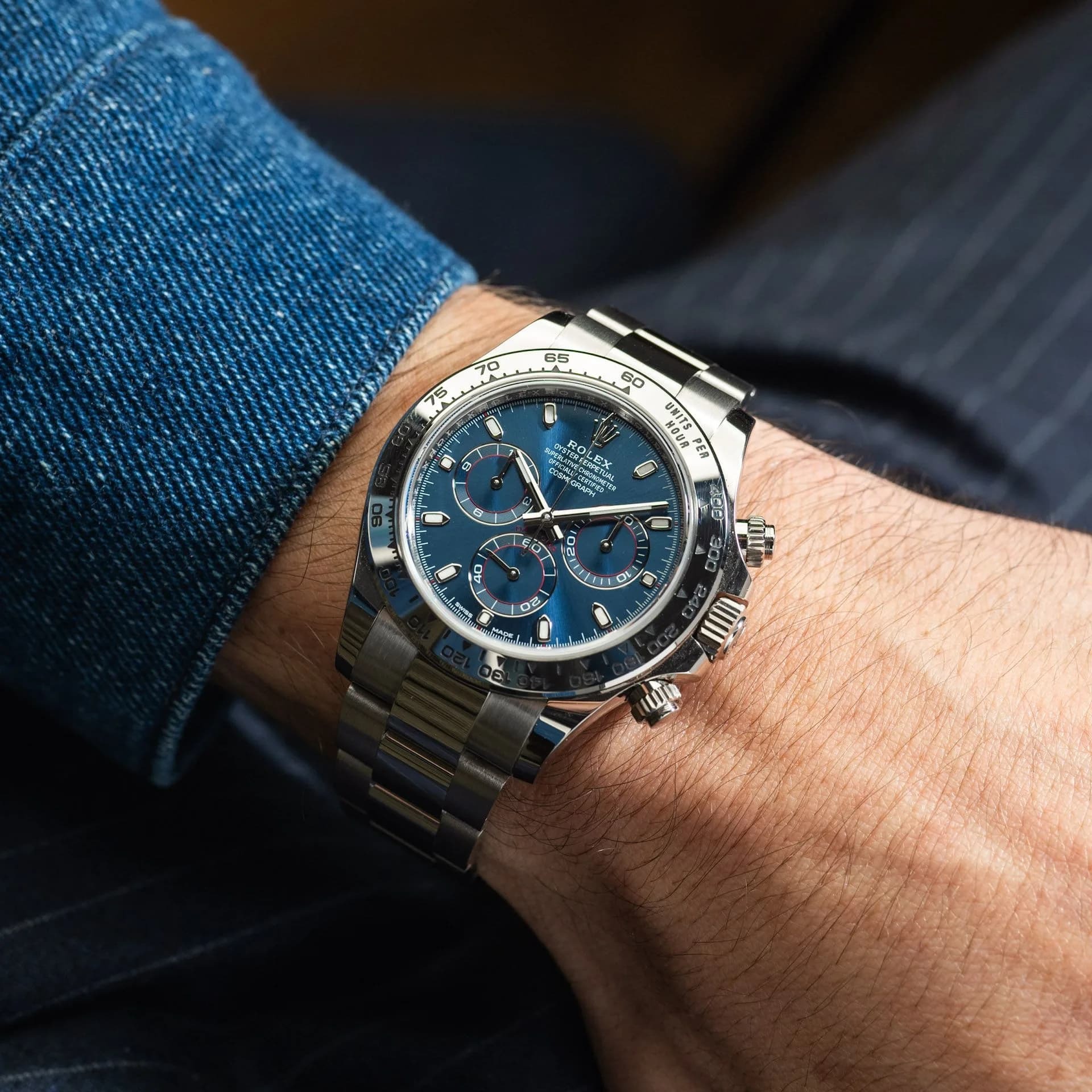Rolex Daytona Blue Dial 40mmWhite Gold Chronograph Mens Watch 126509 - Image 10