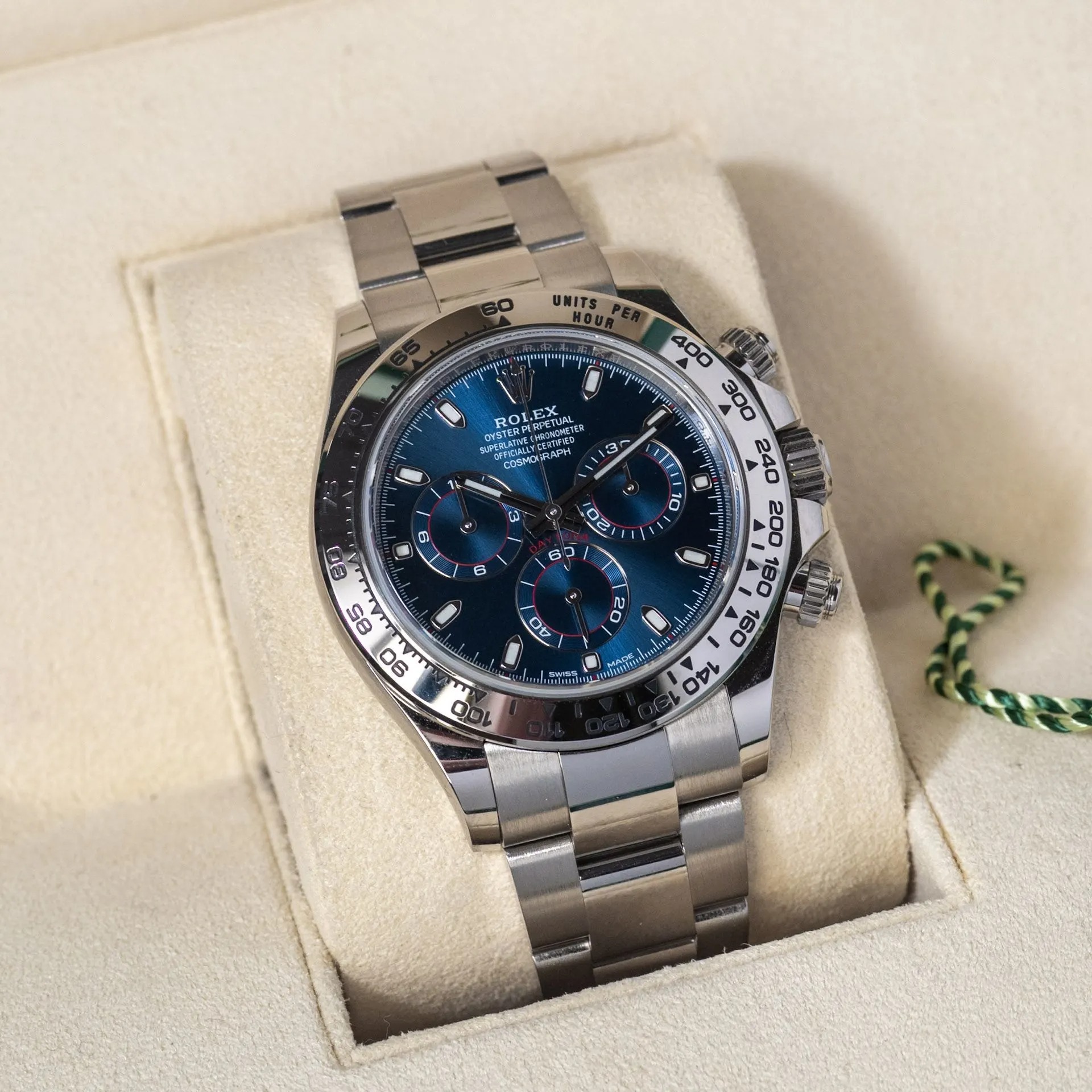 Rolex Daytona Blue Dial 40mmWhite Gold Chronograph Mens Watch 126509 - Image 9