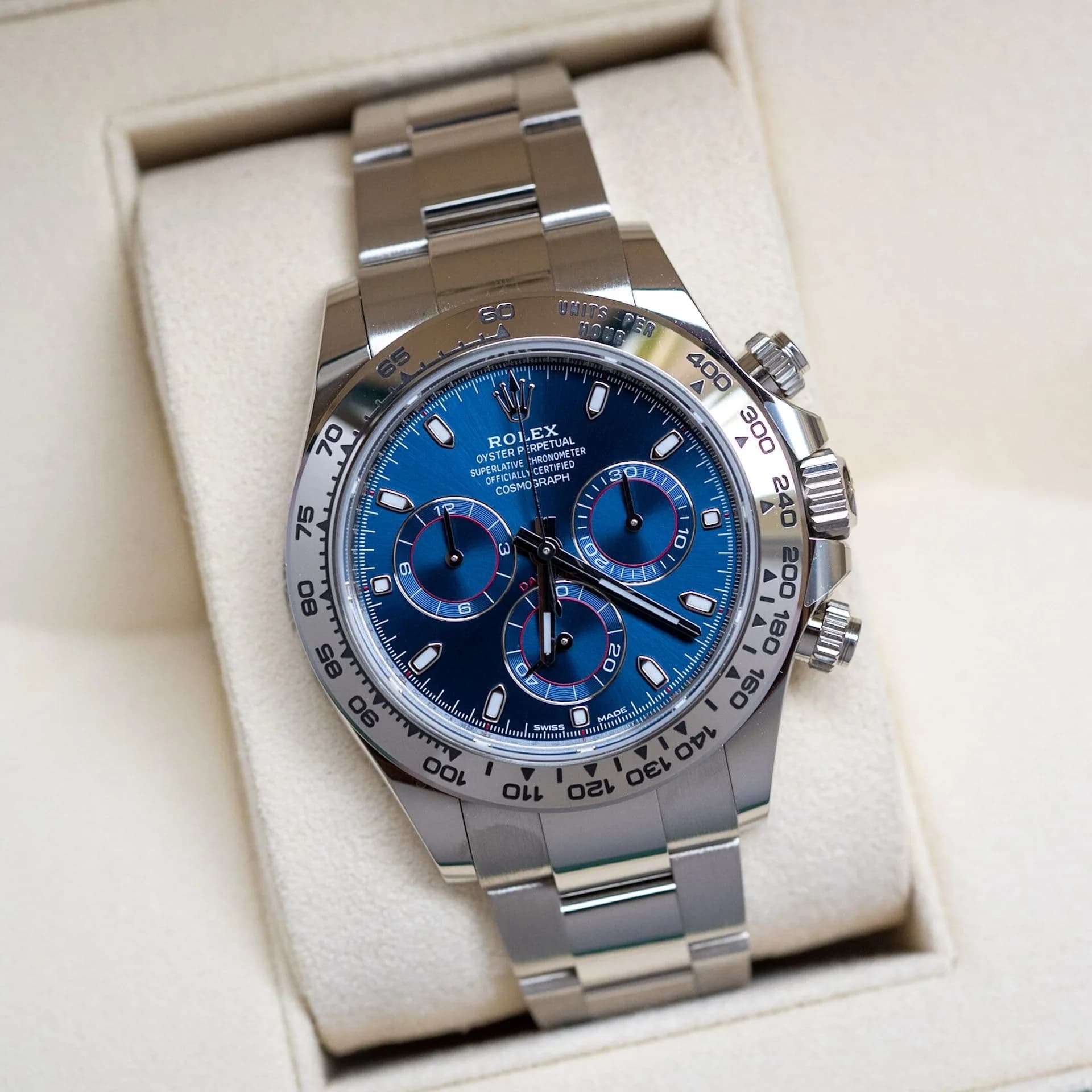 Rolex Daytona Blue Dial 40mmWhite Gold Chronograph Mens Watch 126509 - Image 8