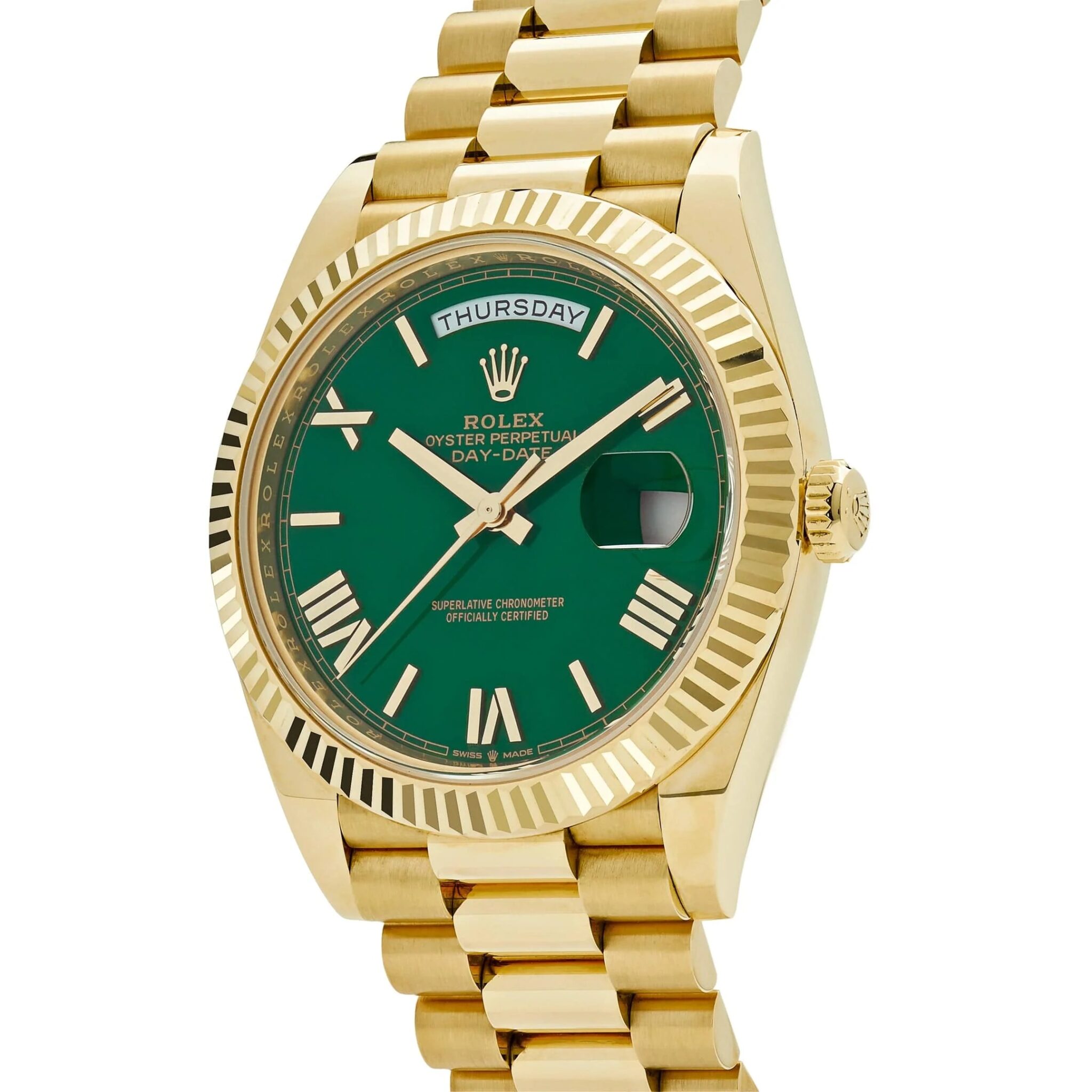 Rolex Day-Date 40mm Green Roman Yellow Gold 228238 - Image 2