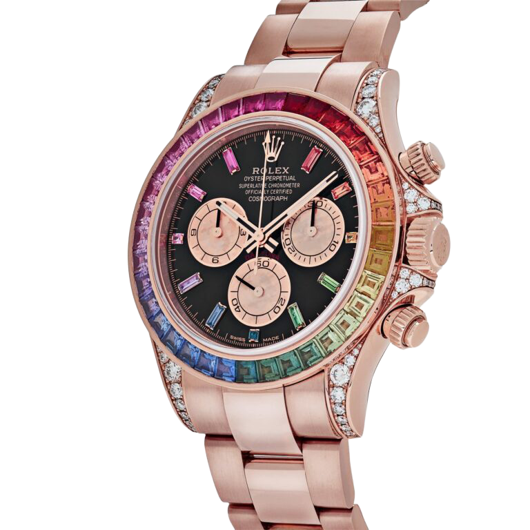 Rolex Daytona 116595RBOW Rainbow Rose Gold Black Dial Sapphire Bezel - Image 4