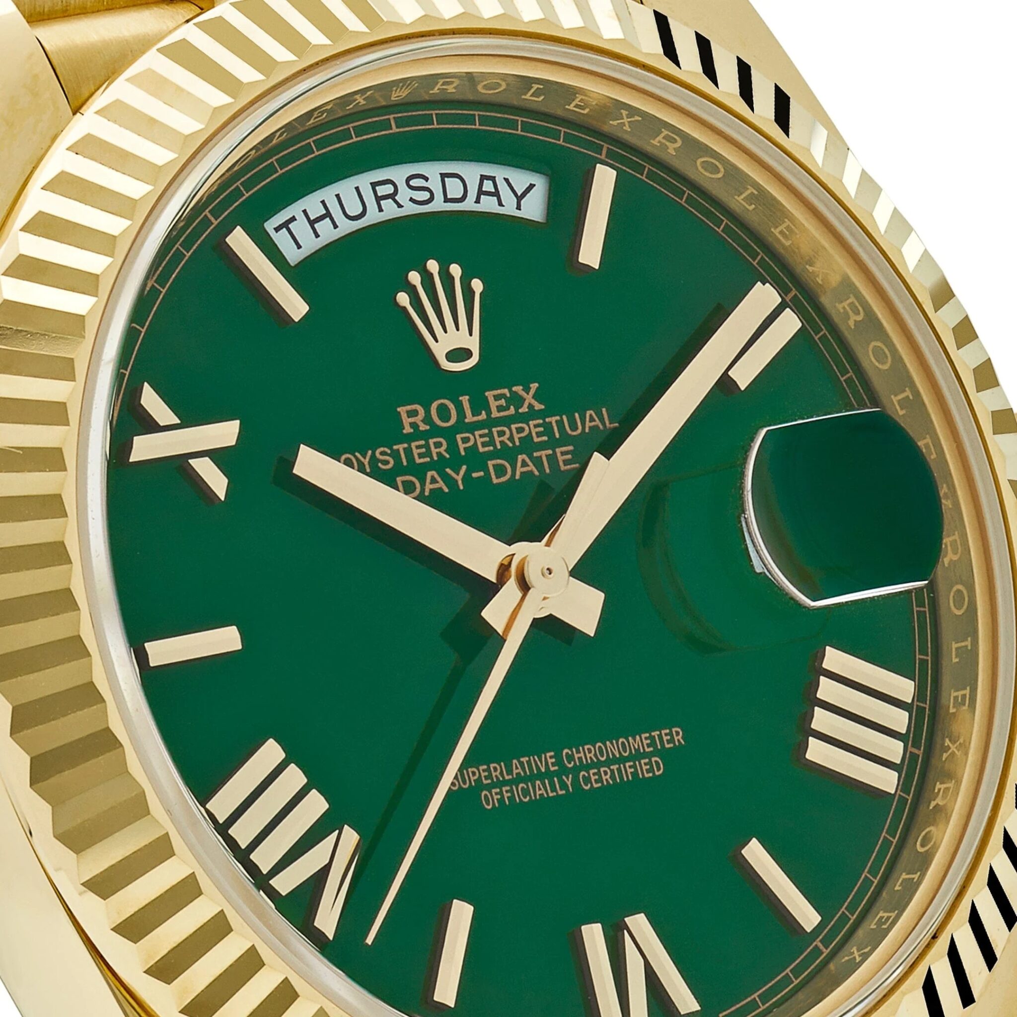 Rolex Day-Date 40mm Green Roman Yellow Gold 228238 - Image 4
