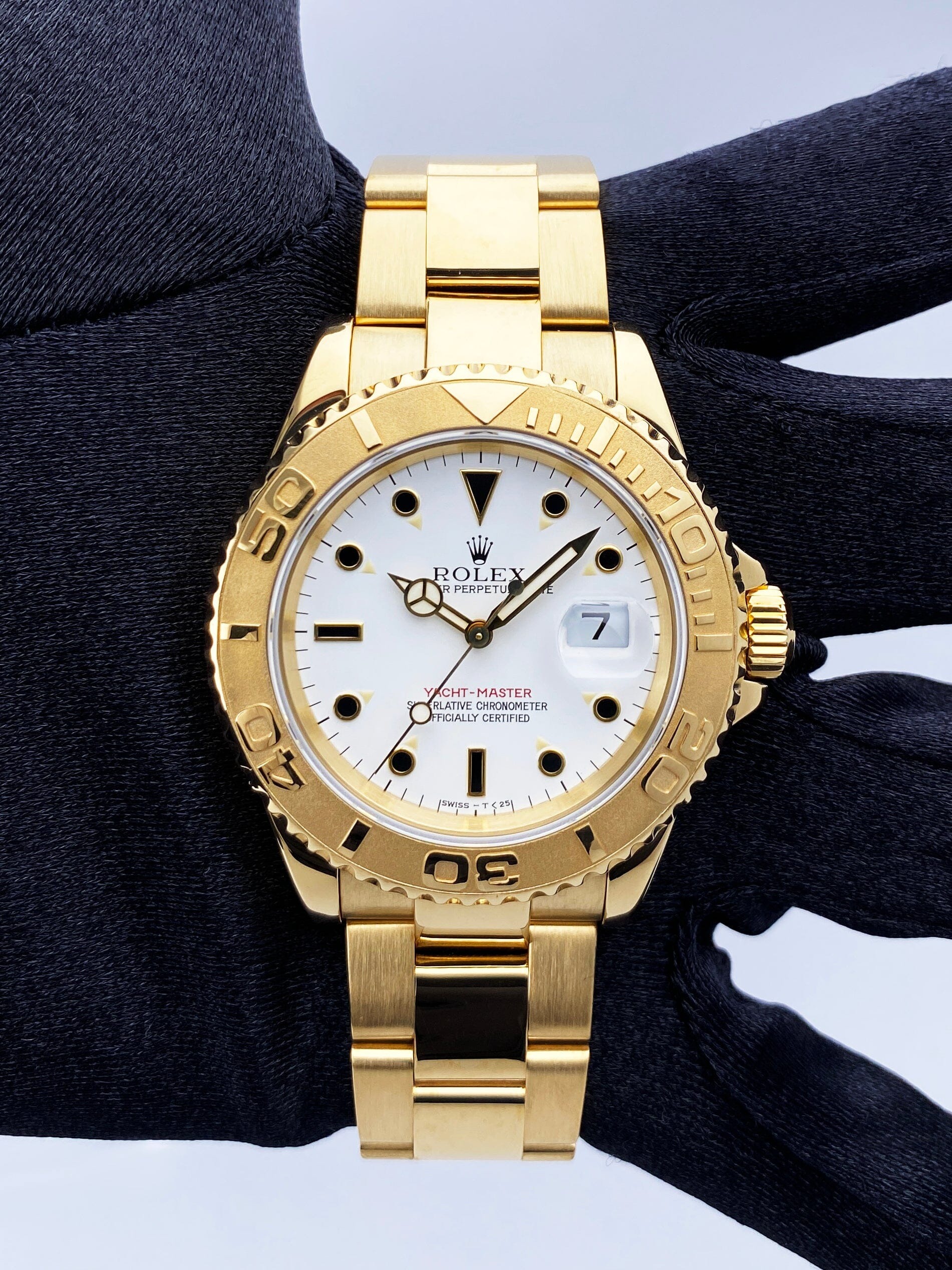 Rolex Yachtmaster 40mm Yellow Gold White Dial Mens Watch 16628 - Image 6